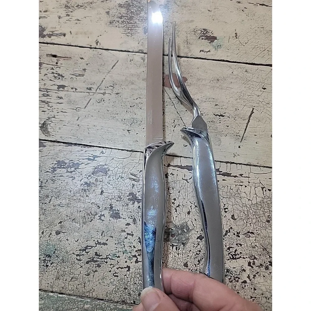 Carvel Hall stainless Kitchen Meat Turkey Roast carving set knife fork Excellent